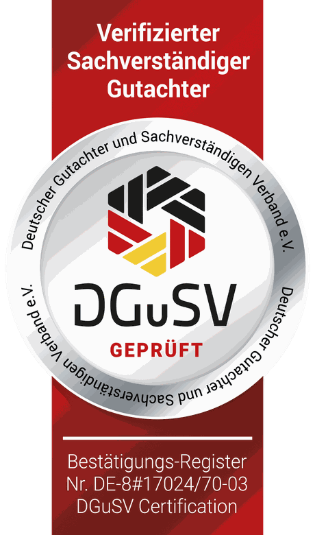 Siegel: DGuSV geprüfter und zertifizierter Sachverständiger